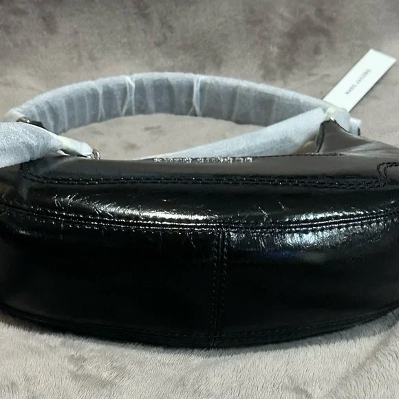Marc Jacobs Shiny Black Leather Hobo Bag